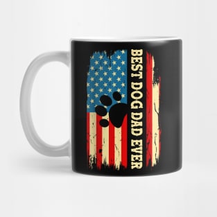 Best Dog Dad Ever Us American Flag Shirt Fathers Day Dog Dad T-Shirt Mug